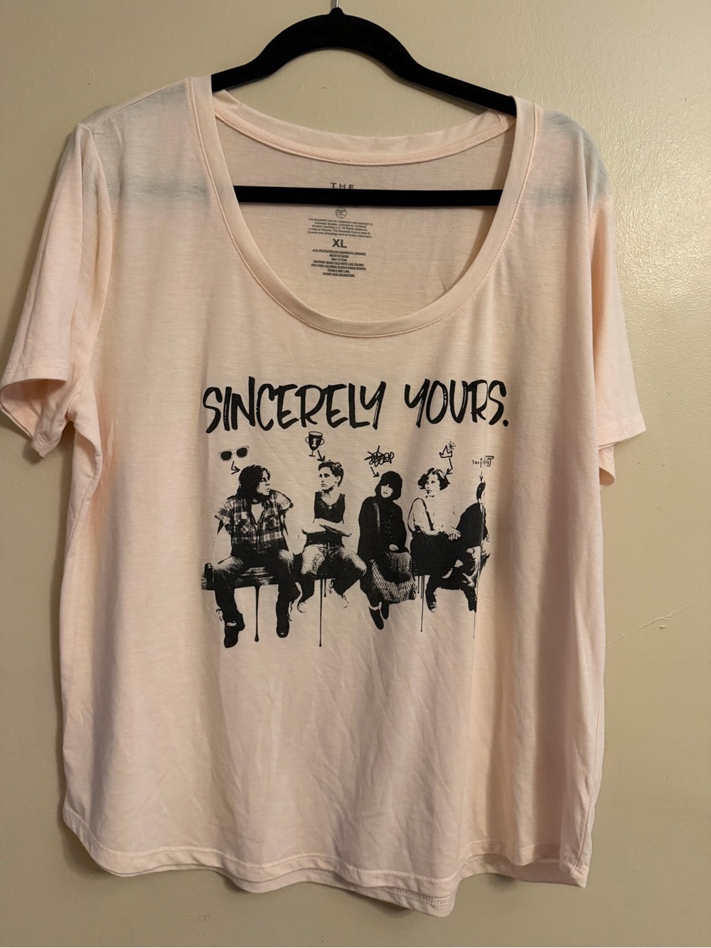 Graphic Tee "Sincerely Yours" in Light Pink